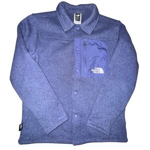 The North Face Grls Shacket L 12 Blue Fleece Snap Shirt Jacket Gorp